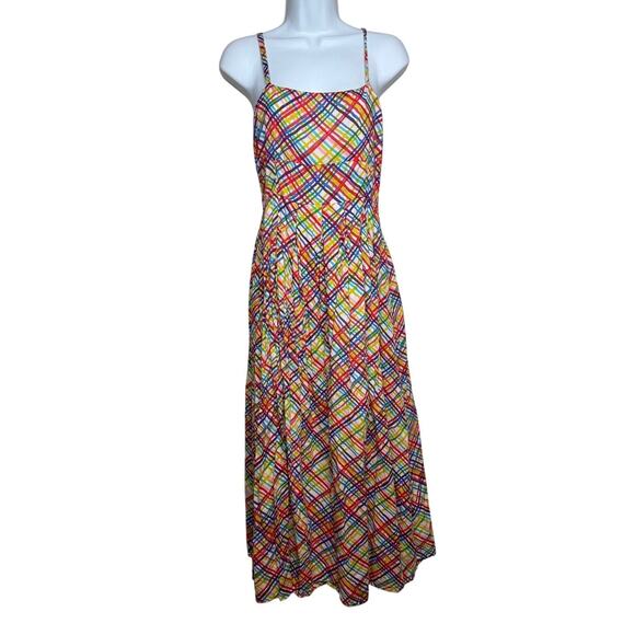Banjanan Sun Midi Maxi Dress in Iris Plaid Sz. M - Picture 1 of 6